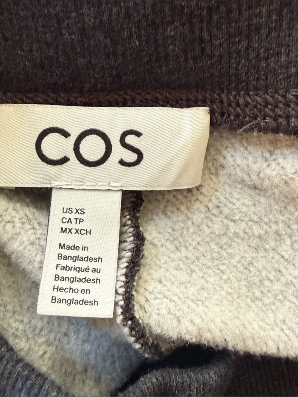 COS Cotton Wide-Leg Barrel Joggers XS Charcoal Grey - Picture 6 of 9